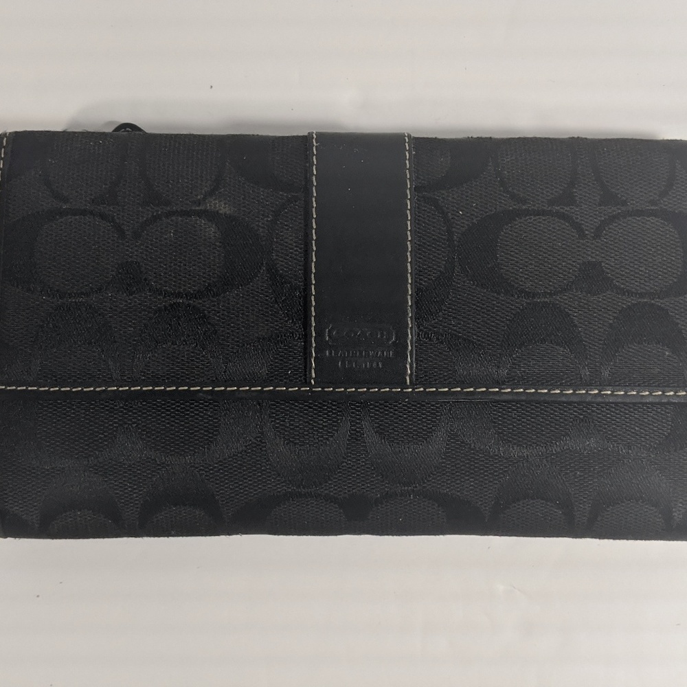 Coach Black Jacquard Coach Legacy Wallet Large
